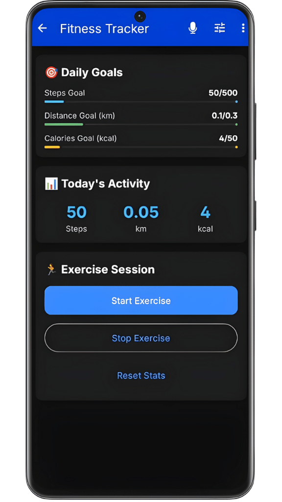 Smart BLE Hub - Fitness tracker with daily goals and exercise session
